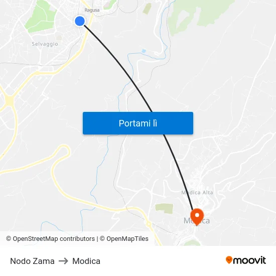 Nodo Zama to Modica map