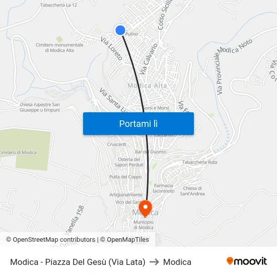 Modica - Piazza Del Gesù (Via Lata) to Modica map