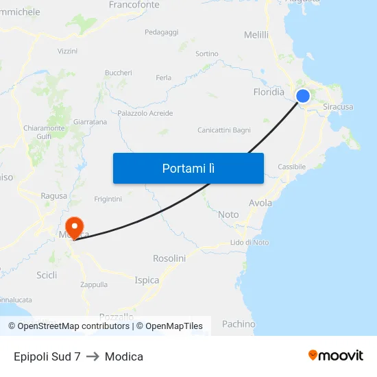 Epipoli Sud 7 to Modica map