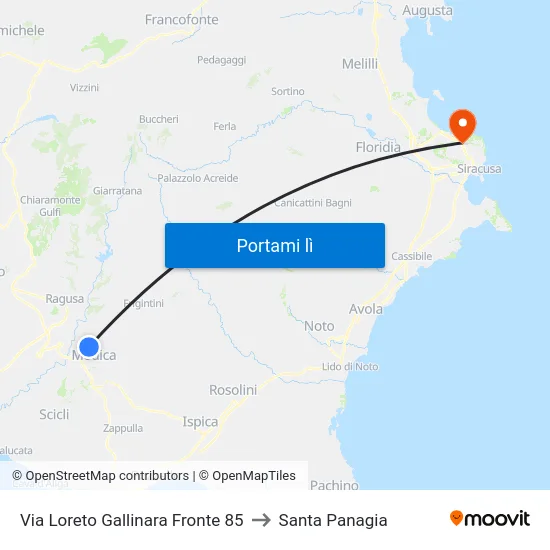 Via Loreto Gallinara Fronte 85 to Santa Panagia map