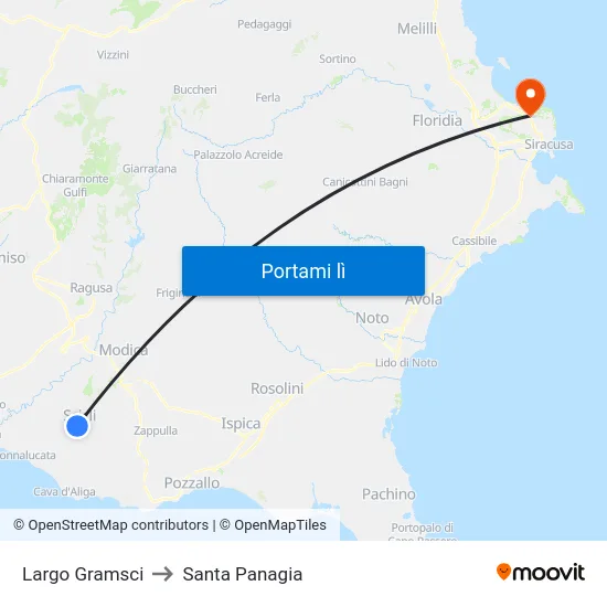 Largo Gramsci to Santa Panagia map