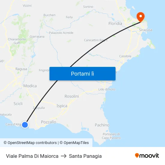 Viale Palma Di Maiorca to Santa Panagia map