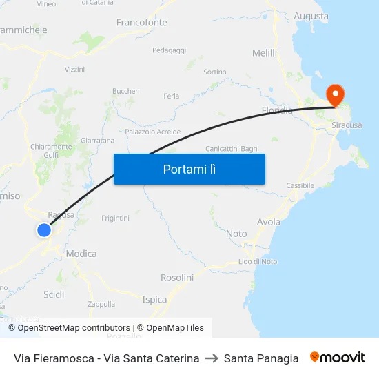 Via Fieramosca - Via Santa Caterina to Santa Panagia map