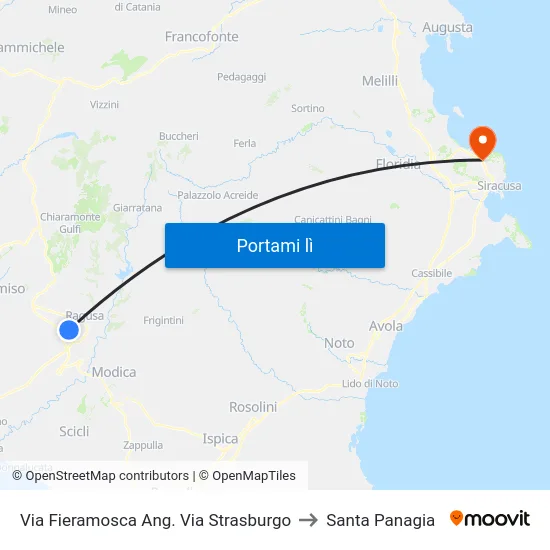 Via Fieramosca Ang. Via Strasburgo to Santa Panagia map