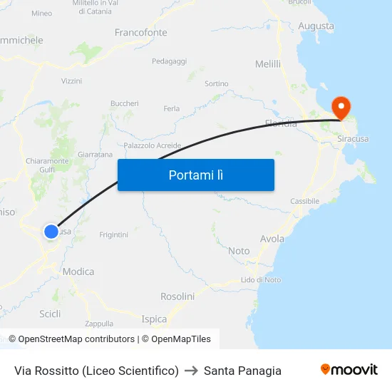 Via Rossitto (Liceo Scientifico) to Santa Panagia map