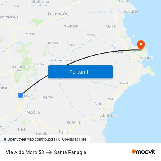 Via Aldo Moro 53 to Santa Panagia map
