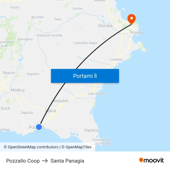 Pozzallo Coop to Santa Panagia map