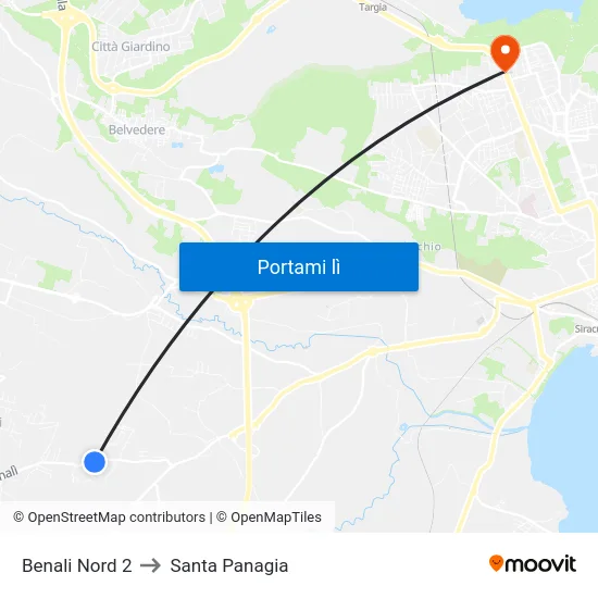 Benali Nord 2 to Santa Panagia map