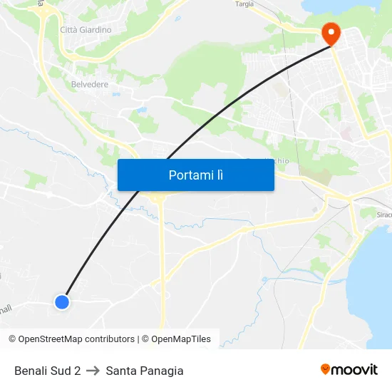 Benali Sud 2 to Santa Panagia map