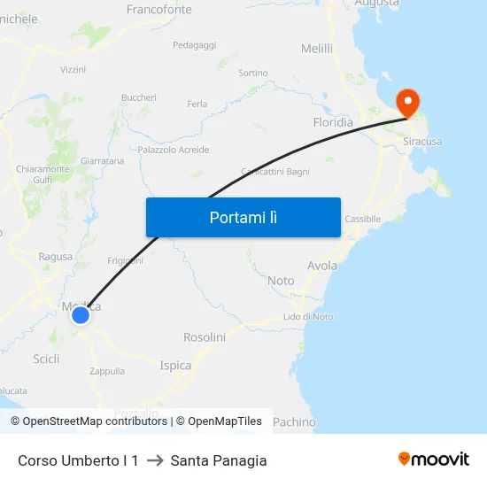 Corso Umberto I 1 to Santa Panagia map