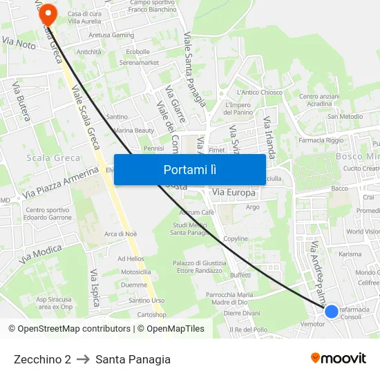Zecchino 2 to Santa Panagia map