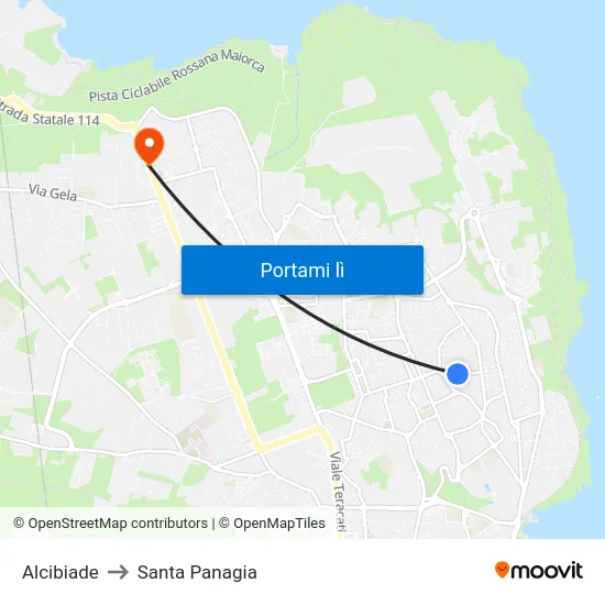 Alcibiade to Santa Panagia map