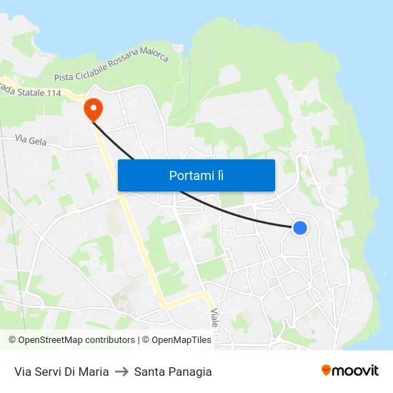 Via Servi Di Maria to Santa Panagia map