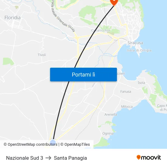Nazionale Sud 3 to Santa Panagia map
