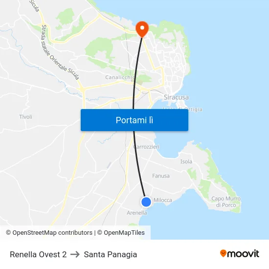Renella Ovest 2 to Santa Panagia map