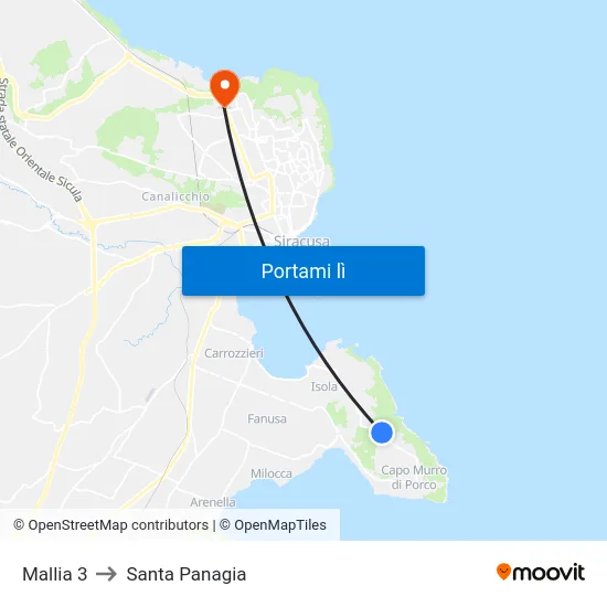 Mallia 3 to Santa Panagia map