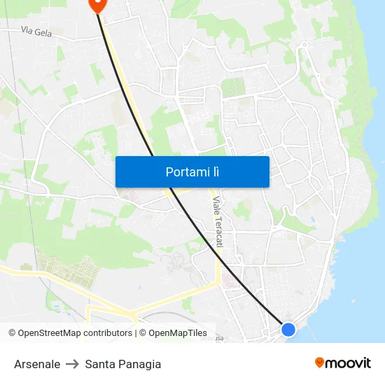 Arsenale to Santa Panagia map