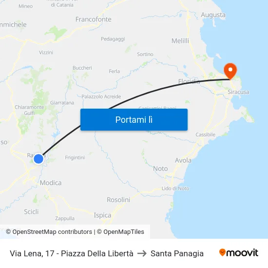 Via Lena, 17 - Piazza Della Libertà to Santa Panagia map