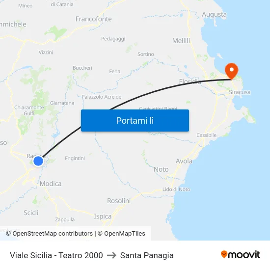 Viale Sicilia - Teatro 2000 to Santa Panagia map