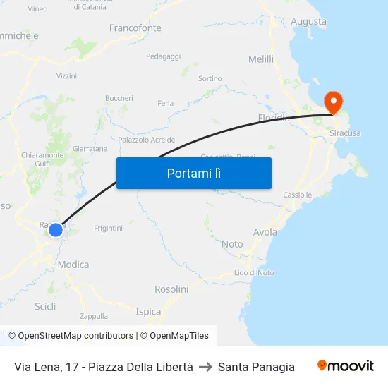 Via Lena, 17 - Piazza Della Libertà to Santa Panagia map