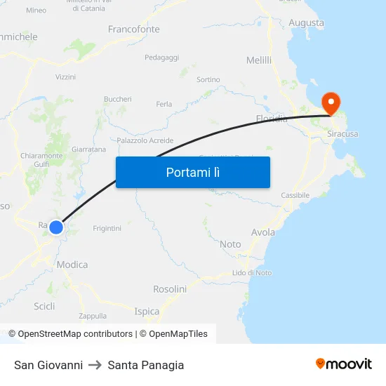 San Giovanni to Santa Panagia map