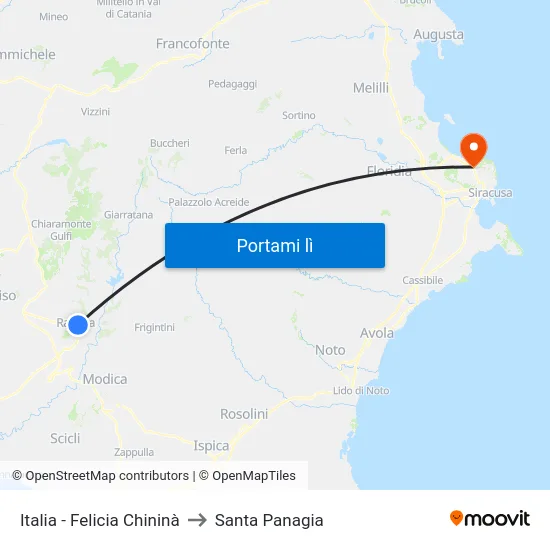 Italia - Felicia Chininà to Santa Panagia map