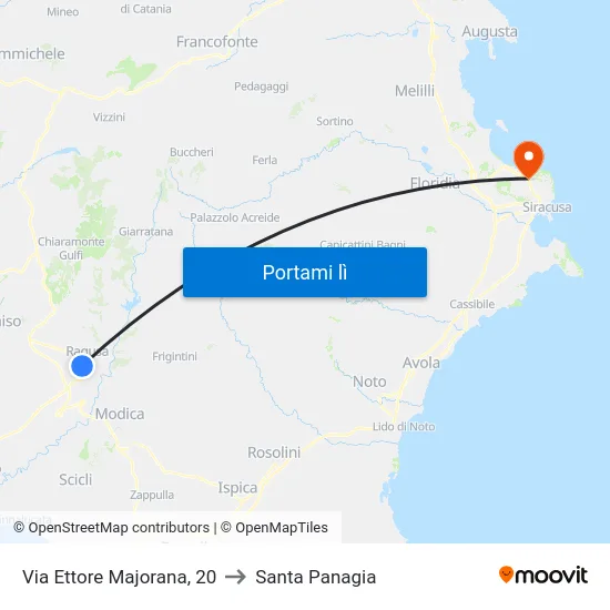 Via Ettore Majorana, 20 to Santa Panagia map