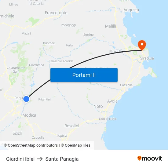Giardini Iblei to Santa Panagia map