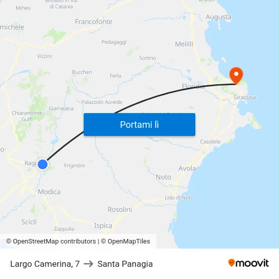 Largo Camerina, 7 to Santa Panagia map
