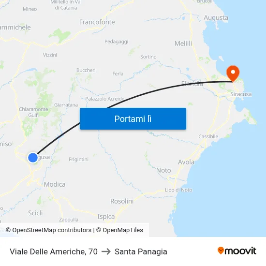 Viale Delle Americhe, 70 to Santa Panagia map