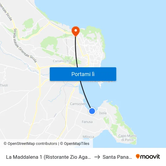 La Maddalena 1 (Ristorante Zio Agatino) to Santa Panagia map