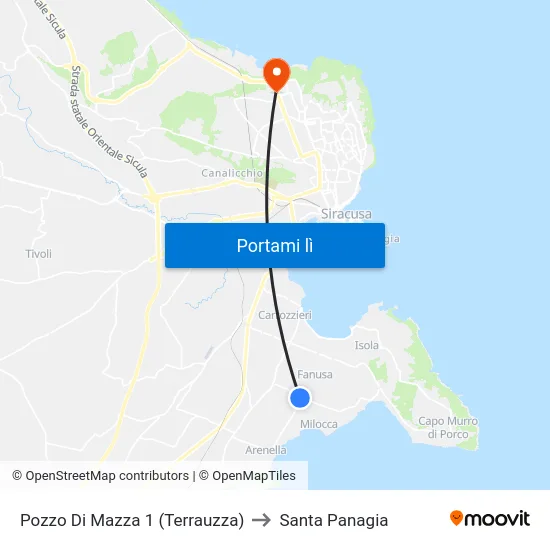 Pozzo Di Mazza 1 (Terrauzza) to Santa Panagia map