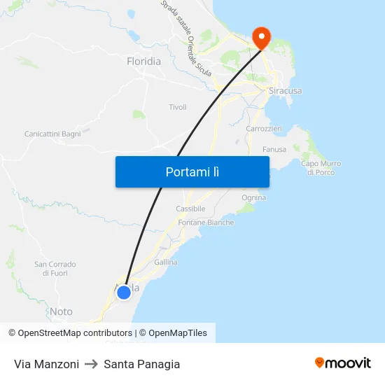 Via Manzoni to Santa Panagia map