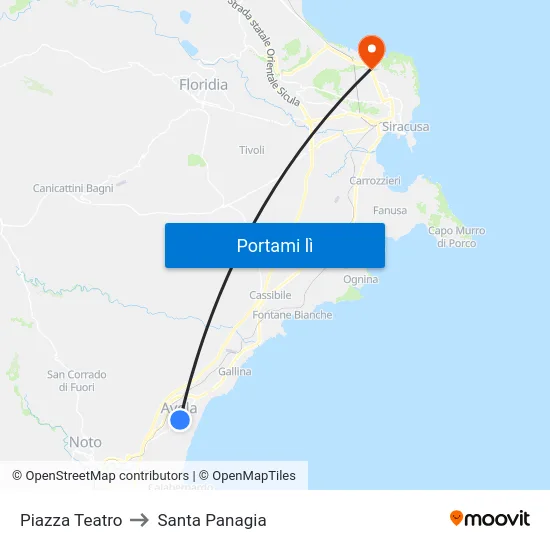 Piazza Teatro to Santa Panagia map