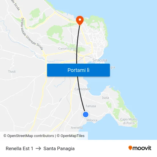 Renella Est 1 to Santa Panagia map