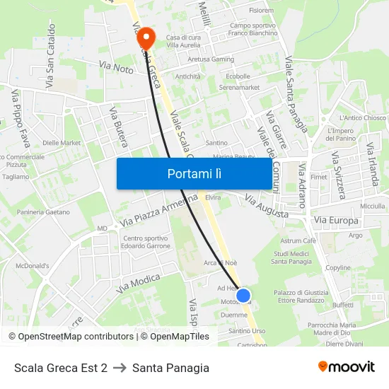 Scala Greca Est 2 to Santa Panagia map