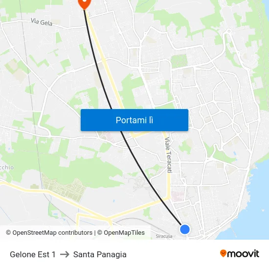 Gelone Est 1 to Santa Panagia map