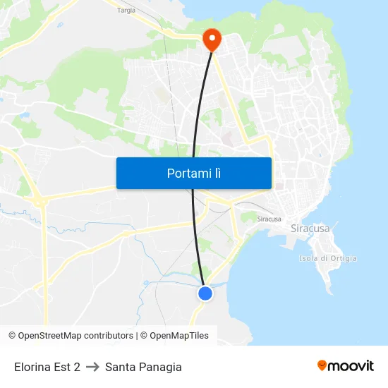 Elorina Est 2 to Santa Panagia map