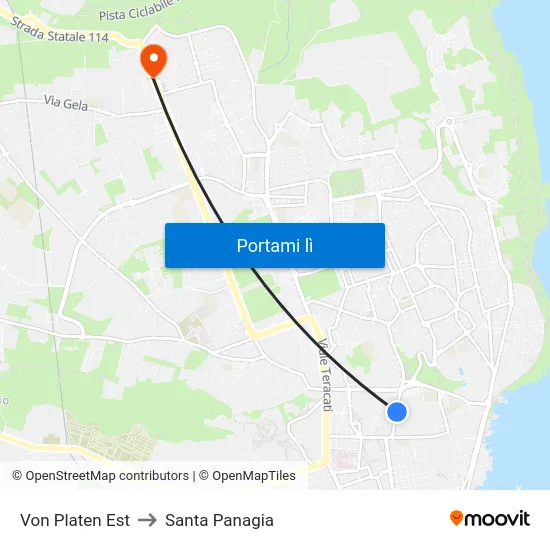 Von Platen Est to Santa Panagia map