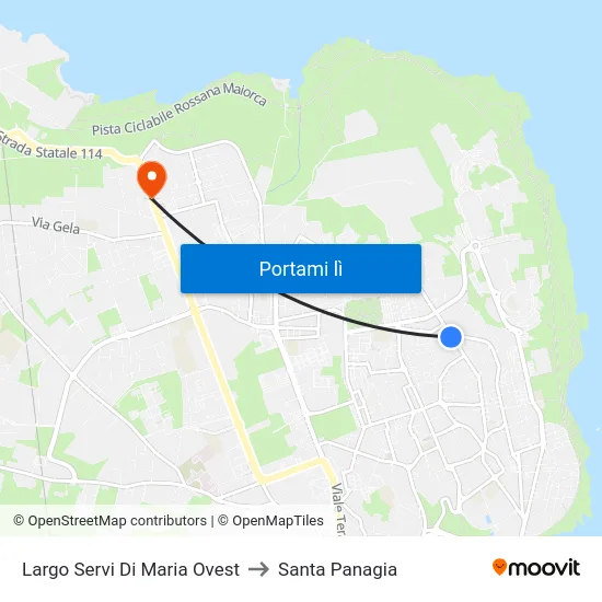 Largo Servi Di Maria Ovest to Santa Panagia map