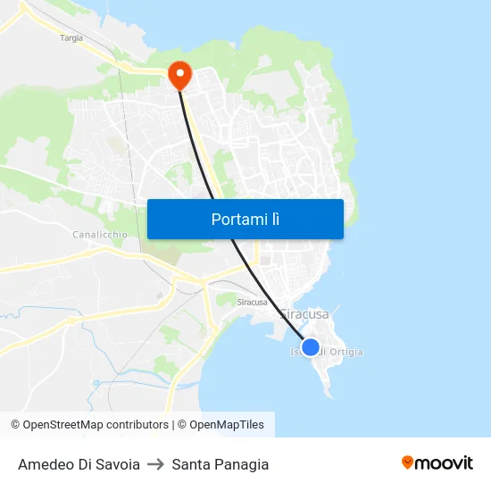 Amedeo Di Savoia to Santa Panagia map