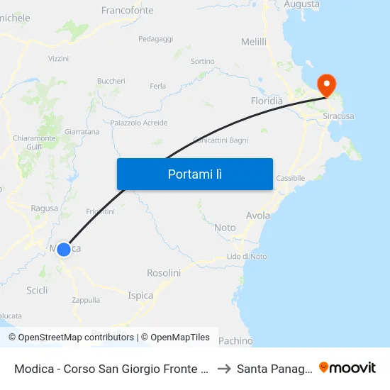 Modica - Corso San Giorgio Fronte 15 to Santa Panagia map