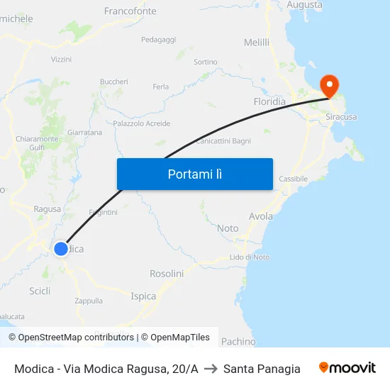 Modica - Via Modica Ragusa, 20/A to Santa Panagia map