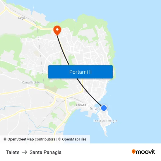 Talete to Santa Panagia map