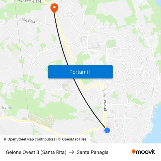 Gelone Ovest 3  (Santa Rita) to Santa Panagia map