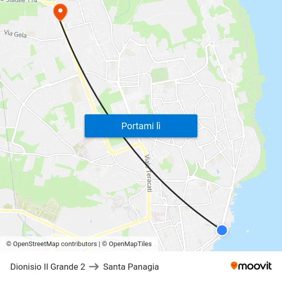 Dionisio Il Grande 2 to Santa Panagia map
