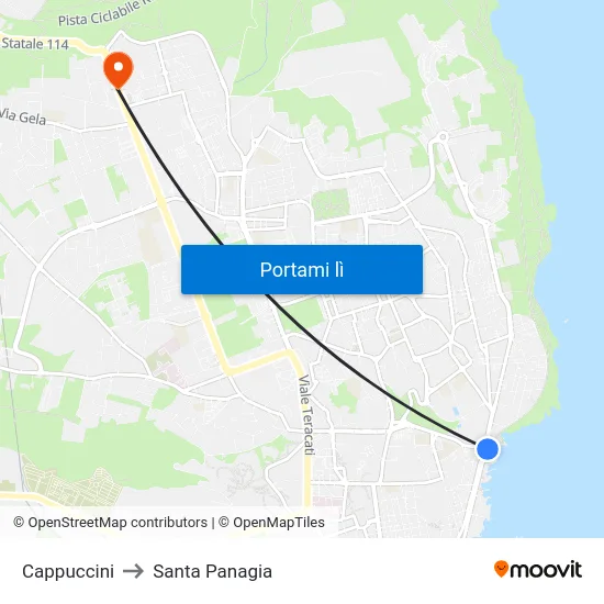 Cappuccini to Santa Panagia map