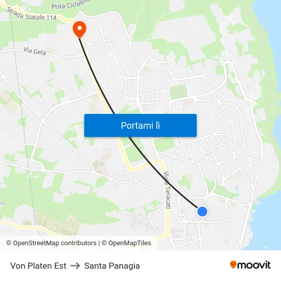 Von Platen Est to Santa Panagia map