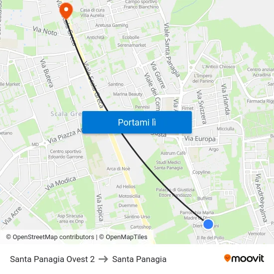 Santa Panagia Ovest 2 to Santa Panagia map