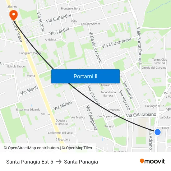 Santa Panagia Est 5 to Santa Panagia map